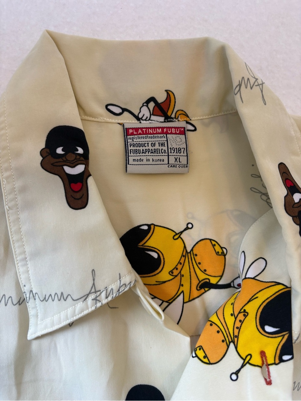Butter yellow vintage Platinum Fubu button down - Picture 4 of 4